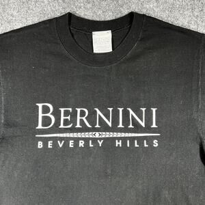 Vintage 90s Bernini Beverly Hills T-Shirt Black Single Stitch Small